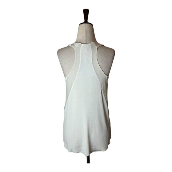 Rag & Bone Tank Top Women XS Ivory Chieftail Racerback Silk Insets Top Luxury - Picture 3 of 12